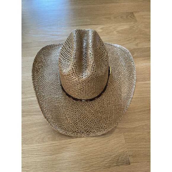 Vintage Rocha Hat Medium 21.5” Circumference Cowboy Woven Stiff Straw EUC! - Picture 3 of 14